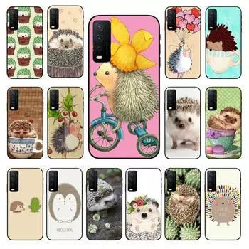 Ежик едет на велосипеде милый в чашке животное искусство для vivo Y31 Y30 Y33S Y11S Y12S Y17 Y20 Y21S Y1S Y53S Y15 Y19 Y91C V23 чехол coque VIVO Y1S