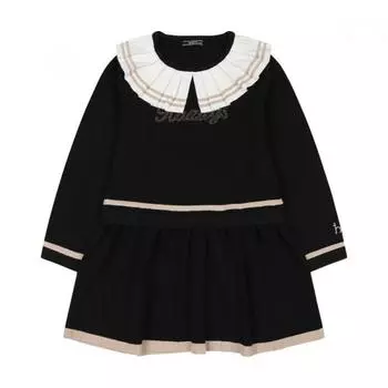 Hedges Kids Girls Knit Dress Black Htw11na52m Bk 110