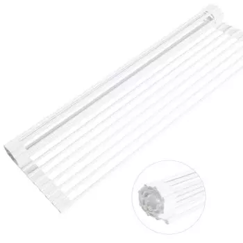 HEDONLEE Складная сушилка для посуды, сушилка для посуды, держатель для посуды, компактный, экономящий место, силиконовый, не ржавеет, 5233 см (белый) белый