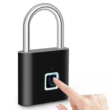 HEE RAK Keyless USB Charger Fingerprint Lock Smart Padlock Водонепроницаемый дверной замок 0.2 сек Разблокировка Портативный противоугонный навесной замок из цинка серебряный