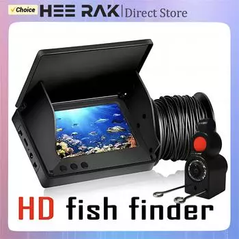 HEE RAK портативный эхолот для поиска рыбы, водный ручной 1080P 4,3-дюймовый ЖК-экран, подводный эхолот для рыбалки на 220°, камера ночного видения 15m