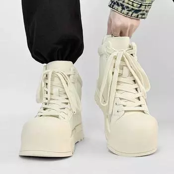 Heel Platform Fashion Chunky Unisex Shoes All Match Designer Luxury Casual Trainers Increasing Large Size Men Sneakers Sport Ins 35