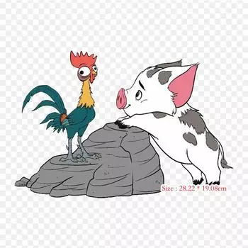 Hei Hei The Rooster, рисунок утюгом с термопереносной печатью, виниловые нашивки, наклейки для одежды, аппликации «сделай сам», моющиеся нашивки