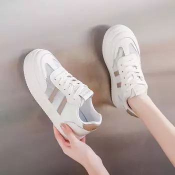 Повышающие рост Дышащие Студенческие Кеды Женская Обувь Повседневные Универсальные Трендовые Одинарные Туфли Маленькие Белые Туфли Женские 35