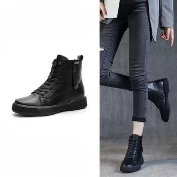 Height-increasing Boots Women s Autumn and Winter Short Boots Thick-soled Boots Versatile Women s Shoes 35