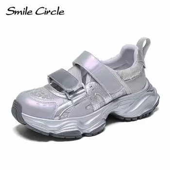 Кроссовки с пряжкой, увеличивающие рост, с круглым носком и толстой подошвой, удобные повседневные сандалии 35 фиолетовый