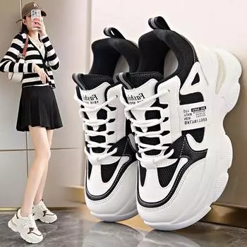 Height-increasing dad shoes 2024 summer new women s summer ultra-light super soft ins sports shoes casual women s shoes sports 35 хаки