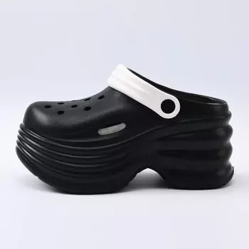 Height-increasing hole shoes women s outer wear summer fashion solid color thick-soled bag head slippers muffin and beach cool slippers 35-36