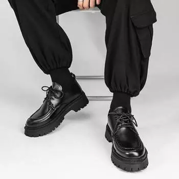 Height Increasing Male Casual Shoe Round Toe Black Men s Leather Shoes Adults Classic Original In Promotion Slip-on Elegant Sale 39