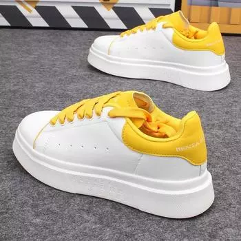 Height-increasing white shoes, fashionable couple s casual sports shoes, men s anti-skid shoes, comfortable and light 38 белый