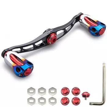 HEIGHTEN 115/88mm Reel Handle with 22mm Knob for Baitcasting Reel Aurora Series (115mm - Black & Red) (685)