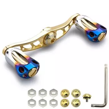 HEIGHTEN 115/88mm Reel Handle with 22mm Knob for Baitcasting Reel Aurora Series (88mm - Gold) (673)