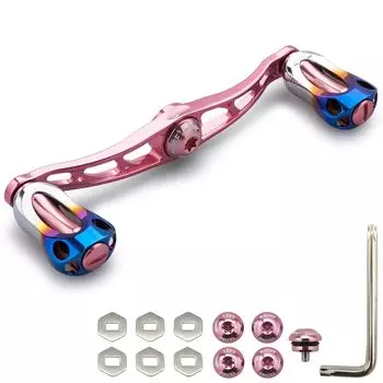 HEIGHTEN 115/88mm Reel Handle with 22mm Knob for Baitcasting Reel Aurora Series (115mm - Sakura Pink) (682)