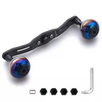 HEIGHTEN 130/120/110mm Reel Handle Thickness 4mm 1.5K Charcoal Cloth Carbon Equipped with 30mm Knob Aurora Series (110mm, Black) (353)