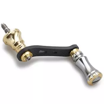 HEIGHTEN 42mm Reel Handle with 15mm Knob Shimano Daiwa Spinning Reel Universal [Light Game Stream Fishing] Chess Series (Gunmetal & Gold) (270)