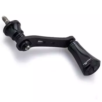 HEIGHTEN 42mm Reel Handle with 20mm Knob Shimano Daiwa Spinning Reel Universal [Light Game Stream Fishing] Tornado Series (Black) (691)