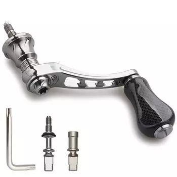 HEIGHTEN 45-50mm Variable Reel Handle with 22mm Aluminum Knob / 20mm Carbon Knob for Shimano Daiwa General Spinning Reel Arch Series 956