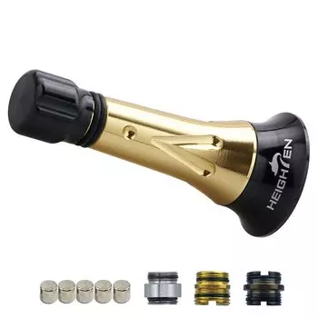 HEIGHTEN 45mm Reel Stand Abu Garcia Spinning Reel Custom Balancer Rhinestone (Improved) (Abu Garcia) (Black & Gold) (649)