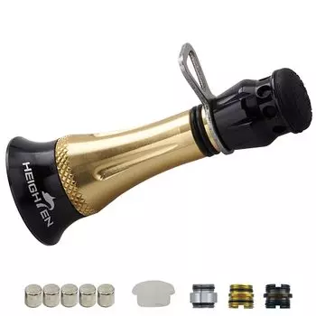 HEIGHTEN 48mm Reel Stand Abu Garcia Spinning Reel Custom Balancer Luminous Hook Keeper Line Stopper (Improved) (Black & Gold) (643)