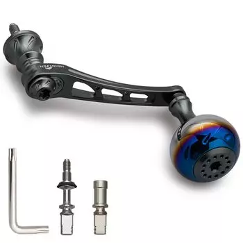 HEIGHTEN 55-60mm Variable Reel Handle with 30mm Handle Knob for Daiwa (DAIWA) SHIMANO Dark Gray 22STELLA/23AIRITY 980