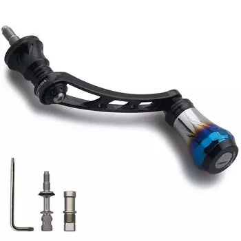 HEIGHTEN 56mm Reel Handle with 20mm Knob for SHIMANO DAIWA Universal Spinning Reel Aurora Series (Black & Black) (418)