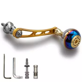 HEIGHTEN 56mm Reel Handle with 30mm Knob for SHIMANO DAIWA Universal Spinning Reel Aurora Series (Gold & Deep Gold) (486)