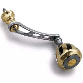 HEIGHTEN 56mm Reel Handle with 32mm Knob for Shimano Daiwa Universal Spinning Reel Wheel Series (Gunmetal/Gold) (522)