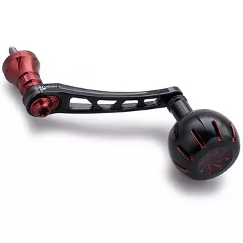 HEIGHTEN 65-70mm Variable Reel Handle with 35/38mm Knob for Shimano Daiwa General Spinning Reel Chrysant Series (Black & Red) (759)