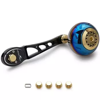 HEIGHTEN 80/90mm Reel Handle 45mm Handle Knob SHIMANO DAIWA Abu Bait Reel Universal Aurora Ach Series (Black & Gold) (798)