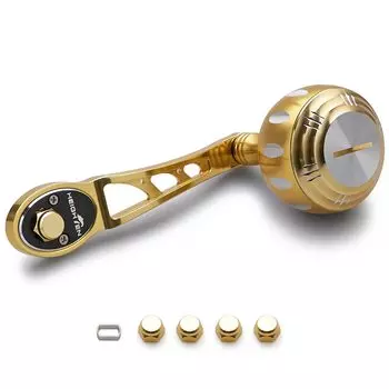 HEIGHTEN 80/90mm Reel Handle 45mm Handle Knob SHIMANO DAIWA Abu Bait Reel General Ach Harmer Series (Gold & Gunmetal) (229)