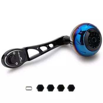 HEIGHTEN 80/90mm Reel Handle 45mm Handle Knob SHIMANO DAIWA Abu Bait Reel Universal Aurora Ach Series (All Black) (797)