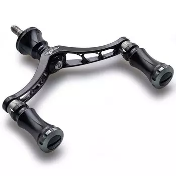 HEIGHTEN 80mm Reel Handle with 15mm Knob for Shimano Daiwa General Spinning Reel Chess Series (Black & Black/Gunmetal) (666)