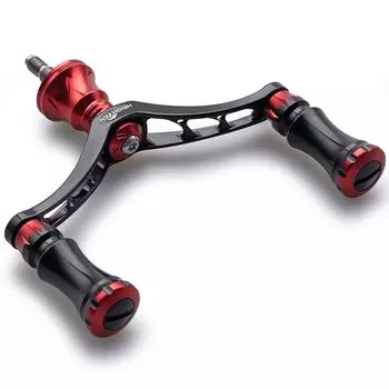 HEIGHTEN 80mm Reel Handle with 15mm Knob for Shimano Daiwa General Spinning Reel Chess Series (Black & Red) (668)