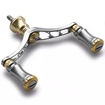 HEIGHTEN 80mm Reel Handle with 15mm Knob for Shimano Daiwa General Spinning Reel Chess Series (Gunmetal & Gold) (665)