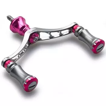 HEIGHTEN 80mm Reel Handle with 15mm Knob for Shimano Daiwa General Spinning Reel Chess Series (Gunmetal & Pink) (669)