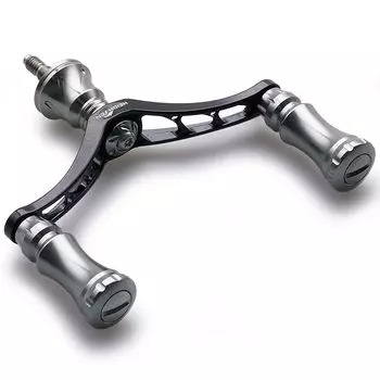 HEIGHTEN 80mm Reel Handle with 15mm Knob for Shimano Daiwa General Spinning Reel Chess Series (Black & Gunmetal) (663)