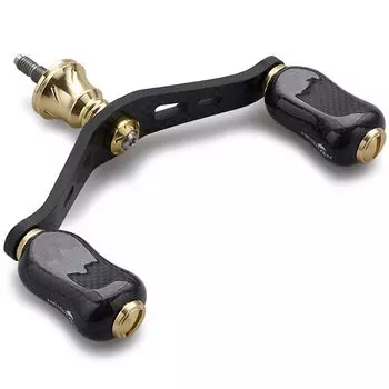 HEIGHTEN 90mm Reel Handle with 21mm Carbon Knob for Shimano Daiwa Universal 1.5K Carbon Handle for Spinning Reel Gourd Series (Gold) (751)