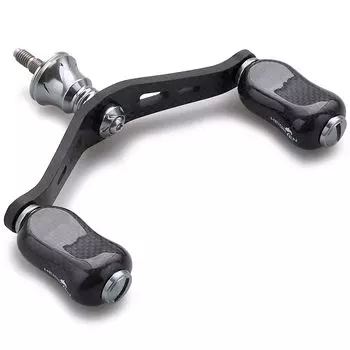 HEIGHTEN 90mm Reel Handle with 21mm Carbon Knob for Shimano Daiwa 1.5K Carbon Handle for Spinning Reel Gourd Series (Gunmetal) (752)