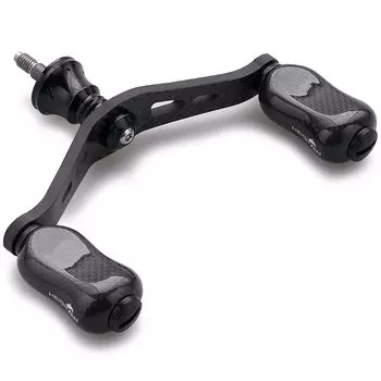 HEIGHTEN 90mm Reel Handle with 21mm Carbon Knob for Shimano Daiwa 1.5K Carbon Handle for Spinning Reel Gourd Series (Black) (750)