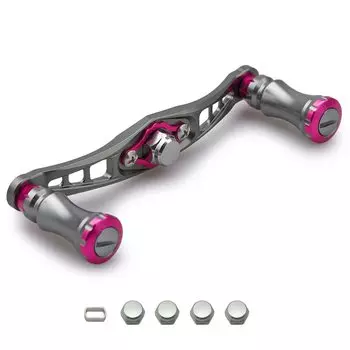 Ручка катушки HEIGHTEN 92 мм для Shimano Daiwa Abu Garcia General Bait Reel Chess Series (92мм, Графитовый (Ручка)Металлический и розовый (Ручка)) (320)