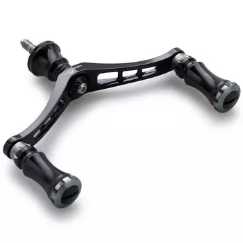 HEIGHTEN 92mm Reel Handle with 15mm Knob for Shimano Daiwa General Purpose Spinning Reel Chess Series (Black (Handle)/Black & Gunmetal (Knob)) (579)