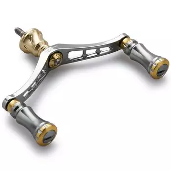 HEIGHTEN 92mm Reel Handle with 15mm Knob for Shimano Daiwa General Spinning Reel Chess Series (Gunmetal & Gold) (580)