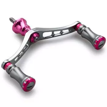HEIGHTEN 92mm Reel Handle with 15mm Knob for Shimano Daiwa General Spinning Reel Chess Series (Gunmetal & Pink) (577)