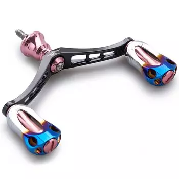 HEIGHTEN 92mm Reel Handle with 22mm Knob for Shimano Daiwa Universal Spinning Reel Aurora Series (Sakura Pink & Black) (573)