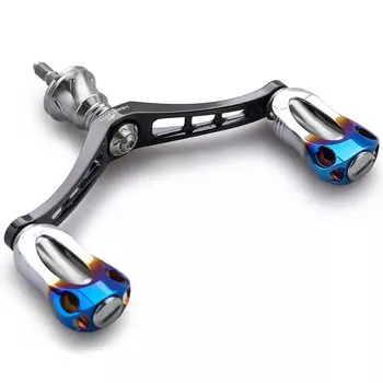 HEIGHTEN 92mm Reel Handle with 22mm Knob for Shimano Daiwa Universal Spinning Reel Aurora Series (Gunmetal & Black) (571)