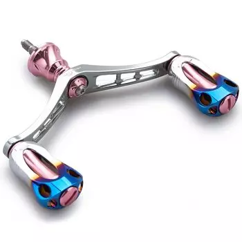 HEIGHTEN 92mm Reel Handle with 22mm Knob for Shimano Daiwa Universal Spinning Reel Aurora Series (Sakura Pink & Gunmetal) (569)