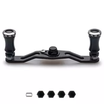 HEIGHTEN 95mm Reel Handle 1.5K Carbon Cloth Carbon SHIMANO DAIWA Abu General Chess Series for Baitcasting Reel (95mm, Black & Gunmetal) (211)