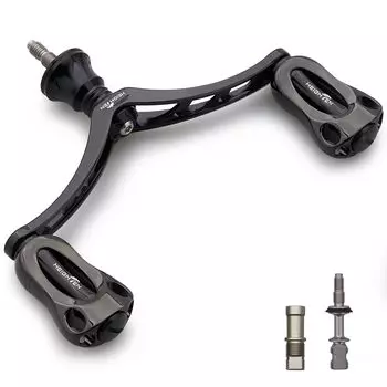 HEIGHTEN 98mm Reel Handle with 22mm Knob for Shimano Daiwa Universal Spinning Reel Aurora Series (All Black) (857)