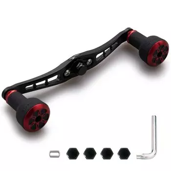 HEIGHTEN Bait Reel Handle 24mm TPE Knob Shimano Daiwa Abu Garcia Universal Bait Reel TPE Series Red 120/92mm (120 мм-черный и (Колпачок)) (470)