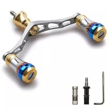 HEIGHTEN Improved 95mm Reel Handle 8 Colors for Shimano Daiwa Universal Spinning Reel 70 Aviation Aluminum Aurora Series (Improved Gold & Gundal) 146